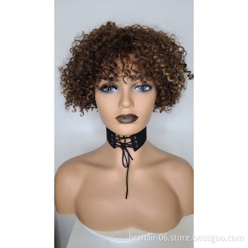 130% 150% 180% Wholesale New Style Cheap Machine Made  brazilian Human customized Hair black woman Wig